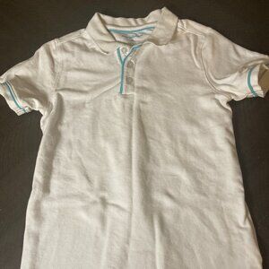 Tommy Bahama Boys Polo Shirt – White/Aqua (Size 6/7 S)